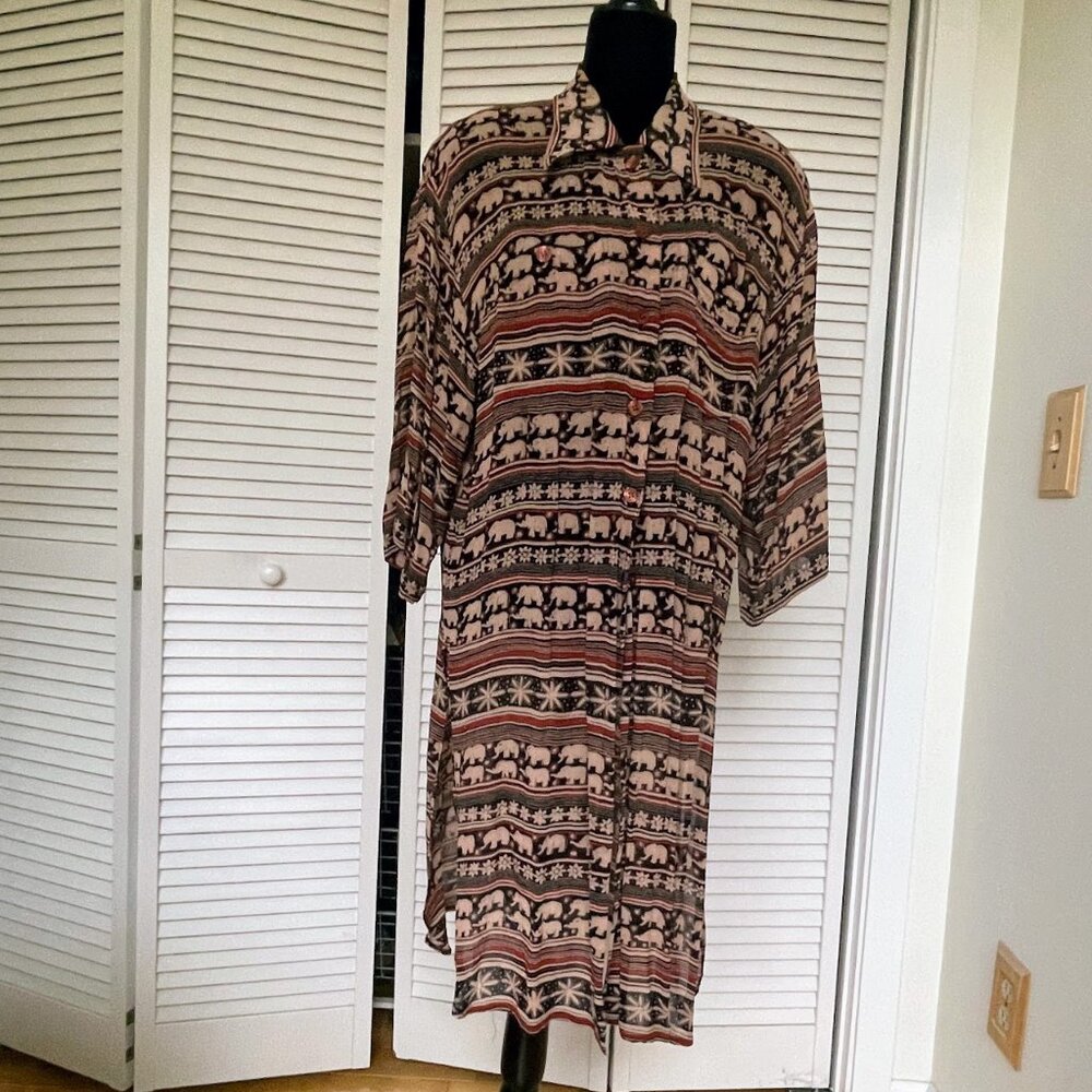 Jean Paul Maxi Long Tunic with Animal Pattern